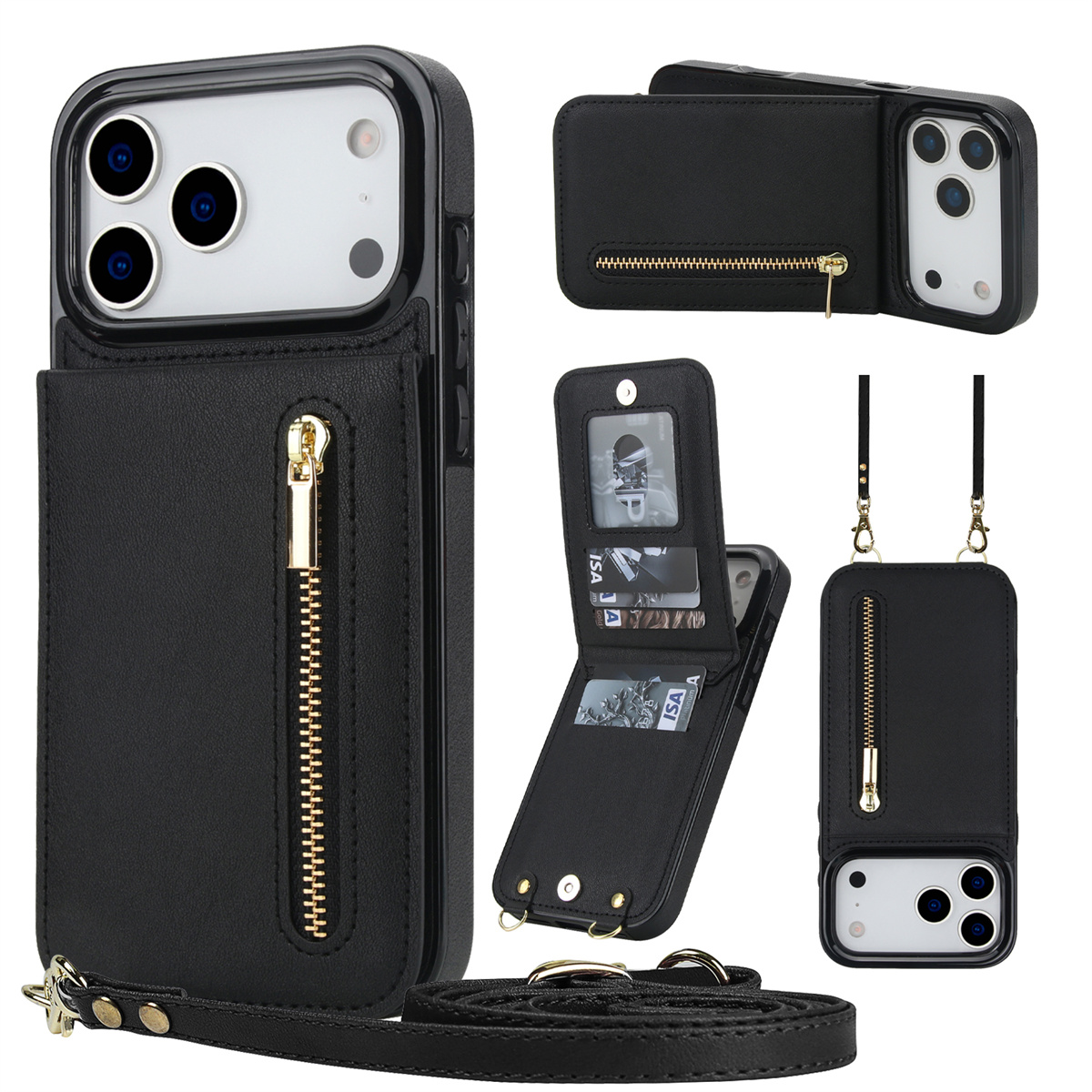 Phone Wallet Combo - Funda de teléfono de cuero con
