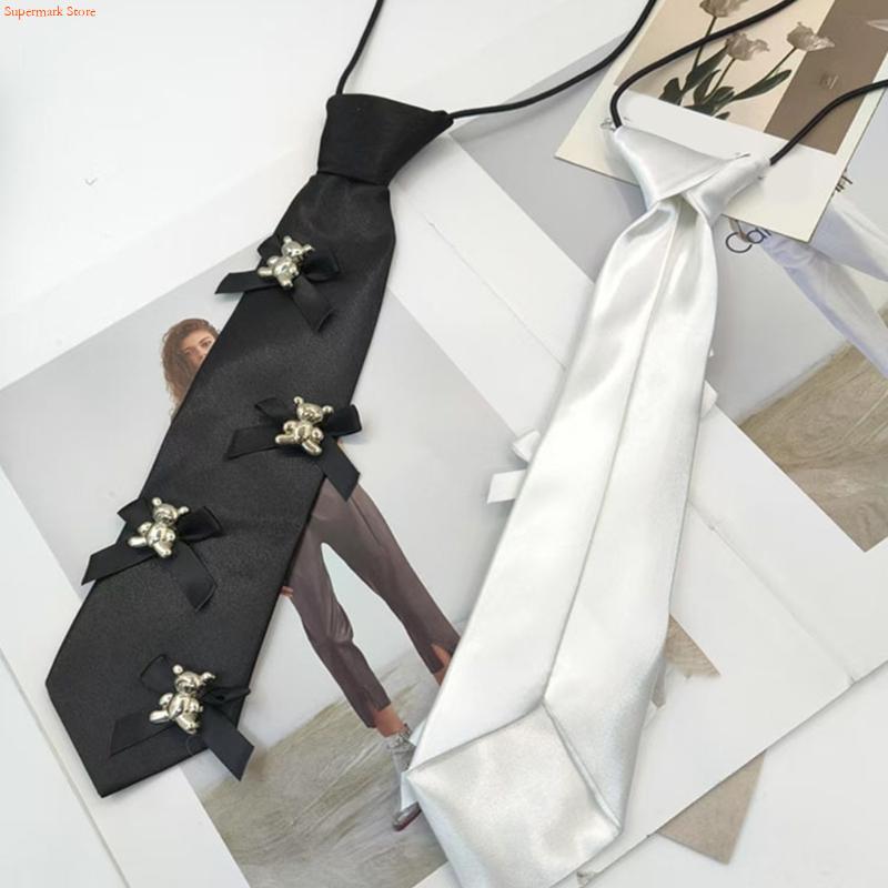 Men'S Accessories Premium - Q5WE elegante corbata negra tejido poliéster