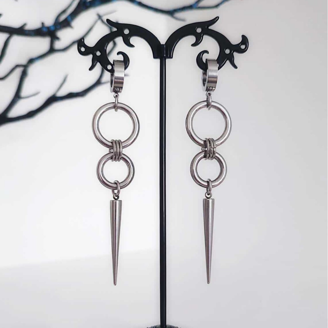 Men Accessories Tips - Pendiente punk con remaches, joyería gótica,