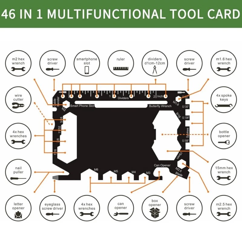 Men Accessories Gadgets - Multiherramienta 46 en 1, tamaño de