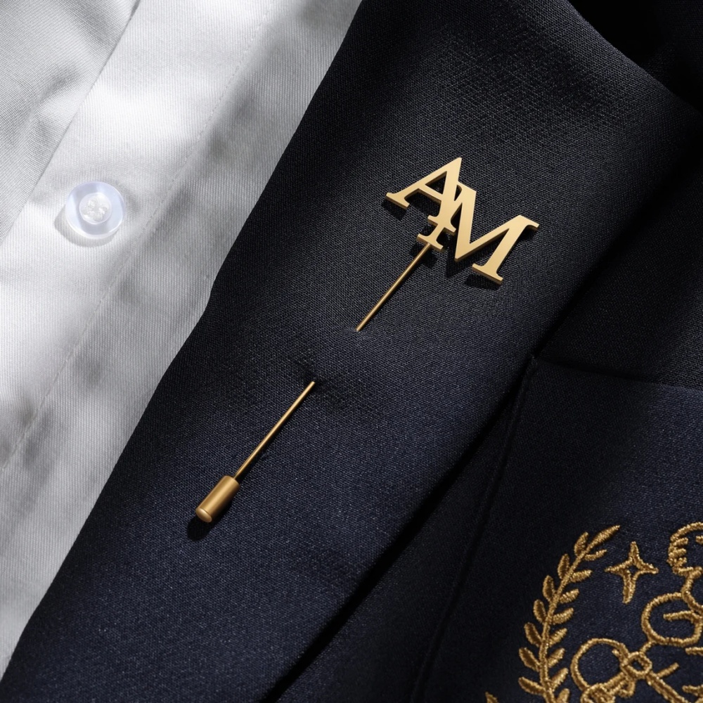 Men Accessories Brooch - Broche con Iniciales Personalizadas para Hombre,