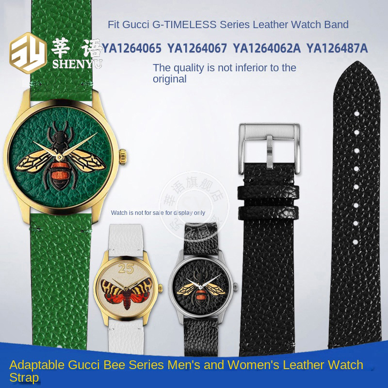 Men'S Accessories Gucci - Shenyu-Correa de cuero verde bordada para