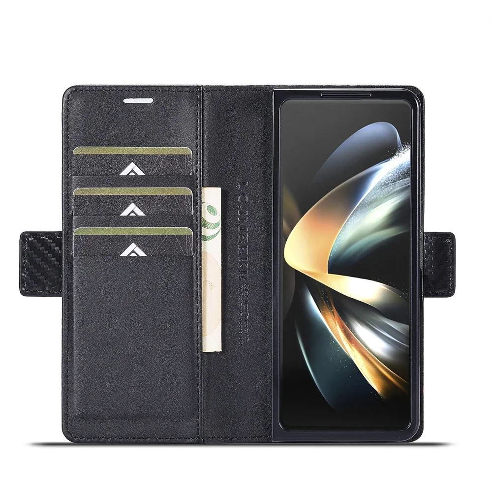 Funda de cuero PU de fibra de  - Phone Wallet Combo reseña y precio